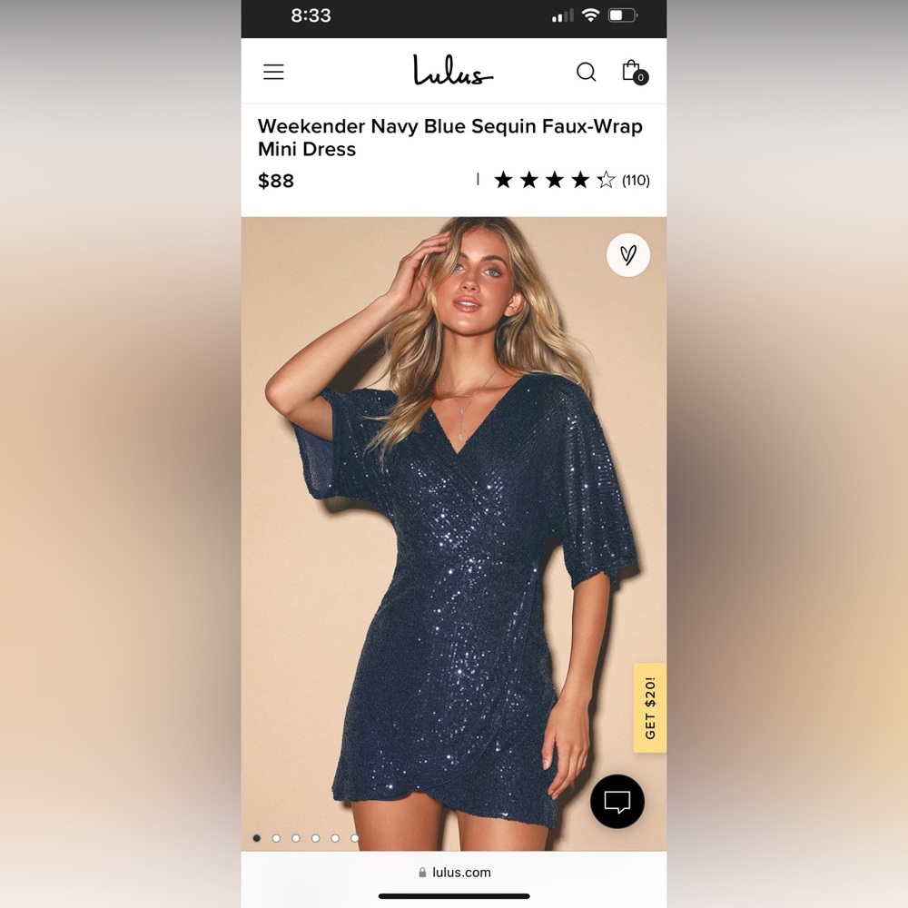 Formal Wrap Sequin Mini Dress